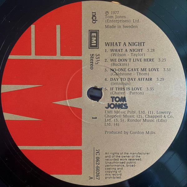 Tom Jones : What A Night (LP, Album)