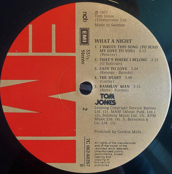 Tom Jones : What A Night (LP, Album)