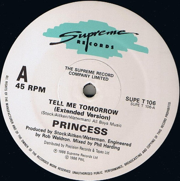 Princess : Tell Me Tomorrow (12")