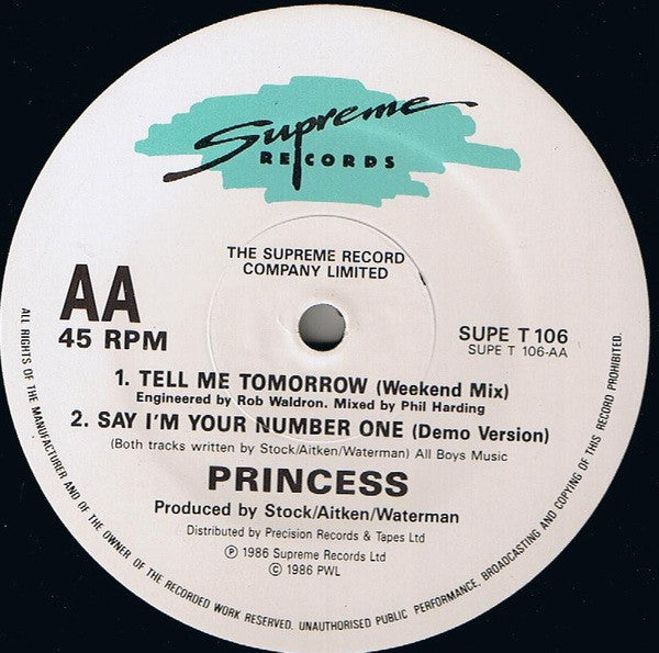 Princess : Tell Me Tomorrow (12")