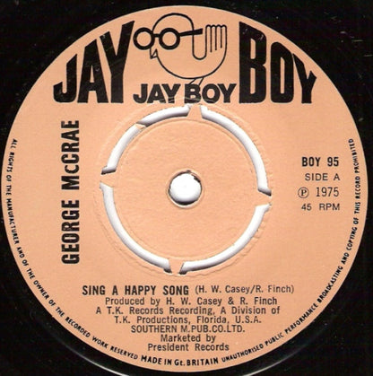 George McCrae : Sing A Happy Song (7", Single, 4-P)