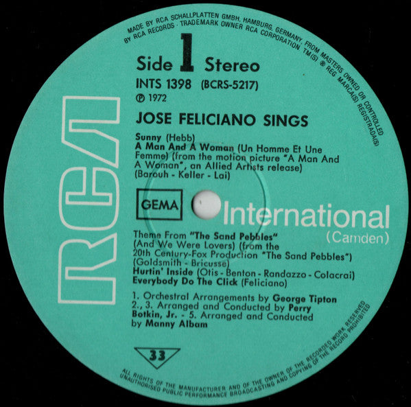 José Feliciano : Sings (LP, Comp)