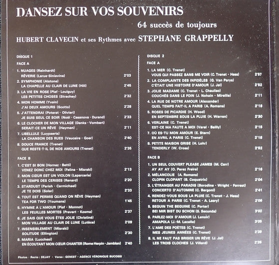 Monsieur Hubert Clavecin Et Ses Rythmes  Avec Stéphane Grappelli : Dansez Sur Vos Souvenirs (64 Succès De Toujours) (2xLP, Album)