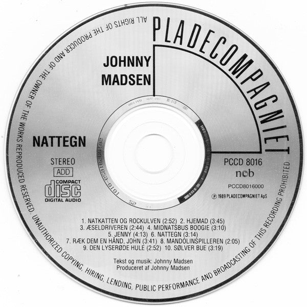 Johnny Madsen : Nattegn (CD, Album, RE)