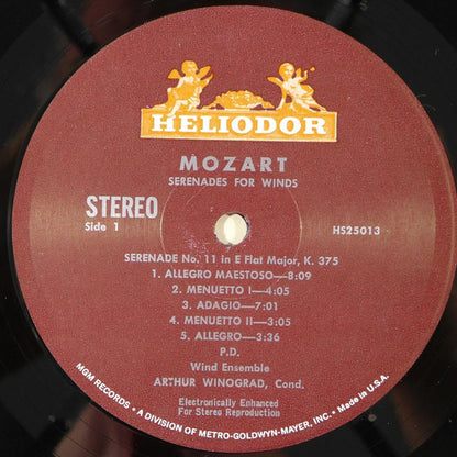 Wolfgang Amadeus Mozart : Wind Ensemble Conducted By Arthur Winograd : Serenades For Winds:  No. 11 In E Flat Major, K. 375 / No. 12 In C Major, K. 388 (LP)