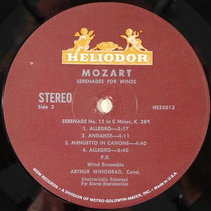 Wolfgang Amadeus Mozart : Wind Ensemble Conducted By Arthur Winograd : Serenades For Winds:  No. 11 In E Flat Major, K. 375 / No. 12 In C Major, K. 388 (LP)