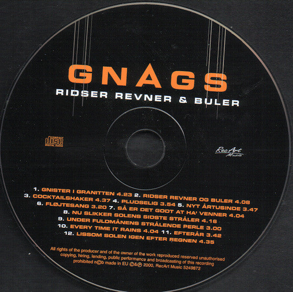 Gnags : Ridser, Revner & Buler (CD, Album)