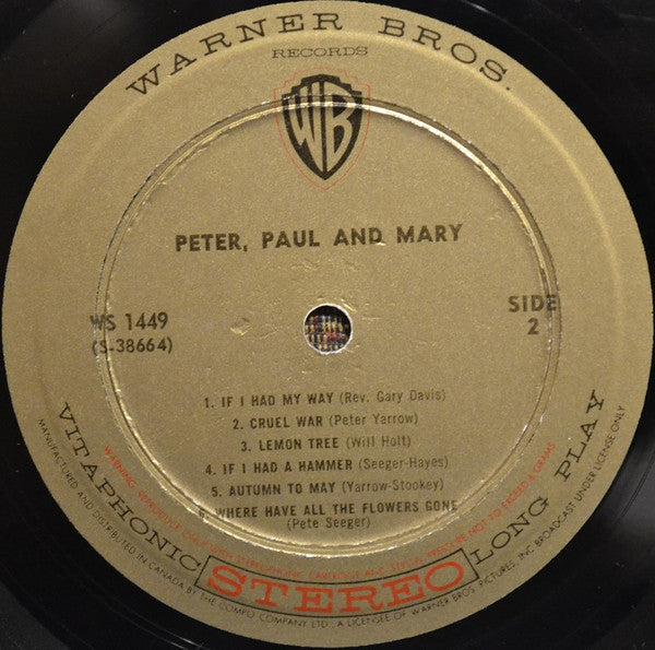 Peter, Paul & Mary : Peter, Paul And Mary (LP, Album)