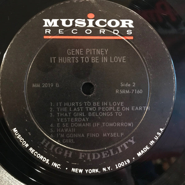 Gene Pitney : It Hurts To Be In Love (LP, Album, Mono)