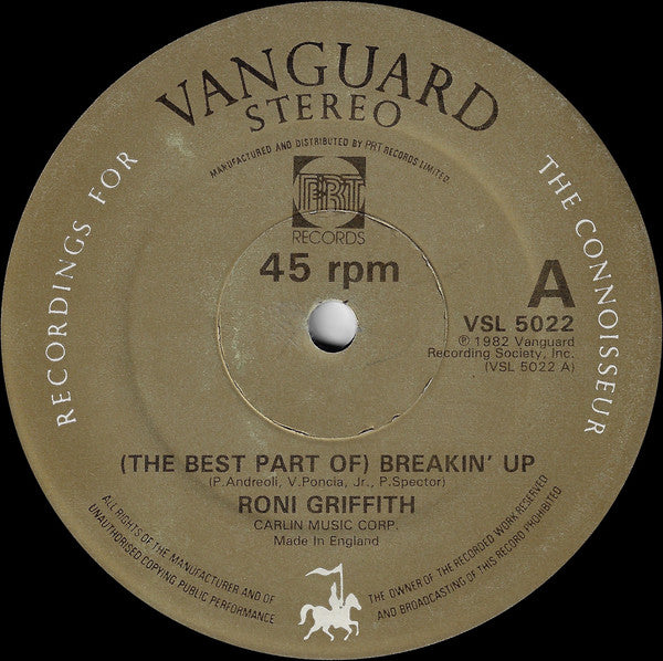 Roni Griffith : (The Best Part Of) Breakin' Up / Love Is The Drug (12")