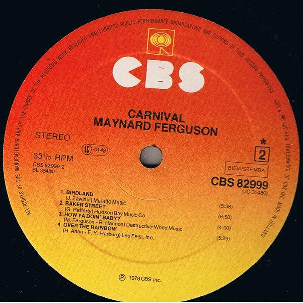 Maynard Ferguson : Carnival (LP, Album)