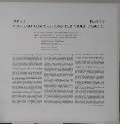 Attilio Ariosti, Antonio Vivaldi, Pater Antonin Irenaus Hraczek, Carl Stamitz, Karl Stumpf, Prague Chamber Orchestra : Viola D' Amore (LP)