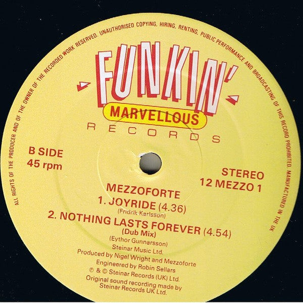 Mezzoforte : Nothing Lasts Forever (12")