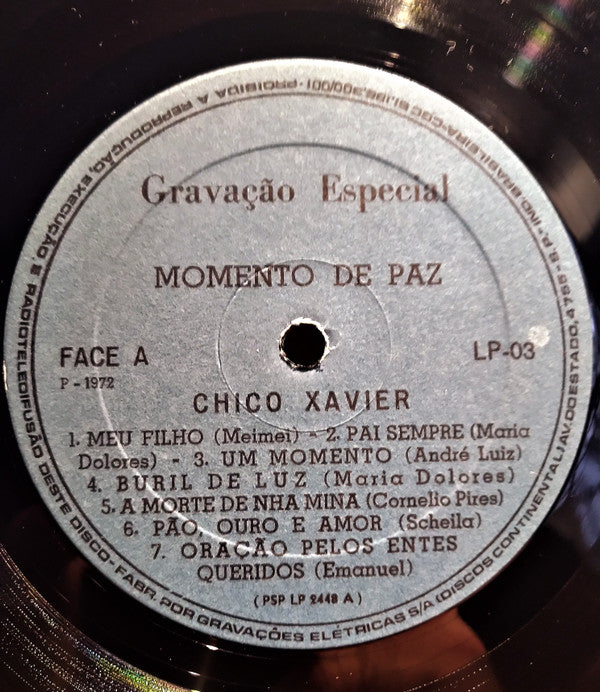 Chico Xavier : Momento de Paz (LP, Album)