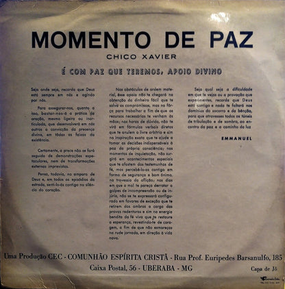 Chico Xavier : Momento de Paz (LP, Album)