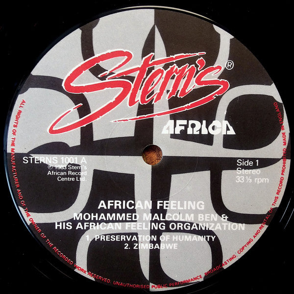 Mohammed Malcolm Ben & His African Feeling Organisation : African Feeling (LP, Album)