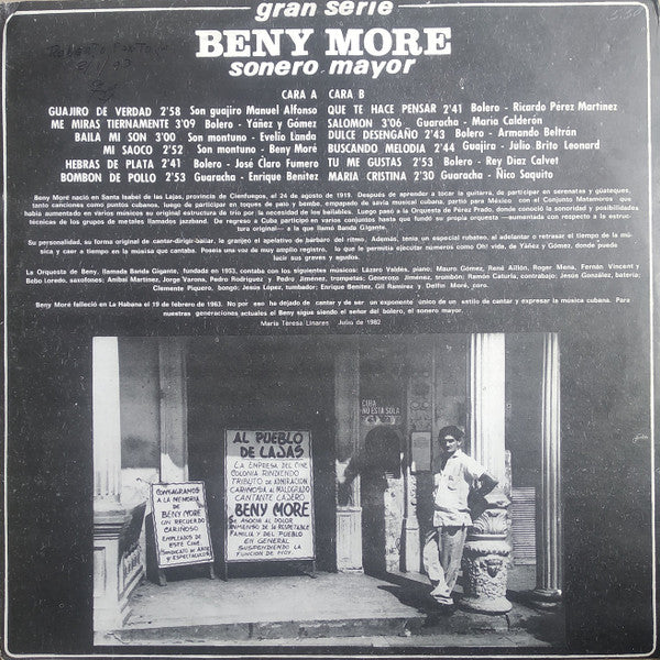 Beny Moré : Gran Serie Beny More Sonero Mayor Vol. II (LP, Comp)