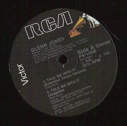 Glenn Jones / William Orbit : Talk Me Into It / Opening Score (12")