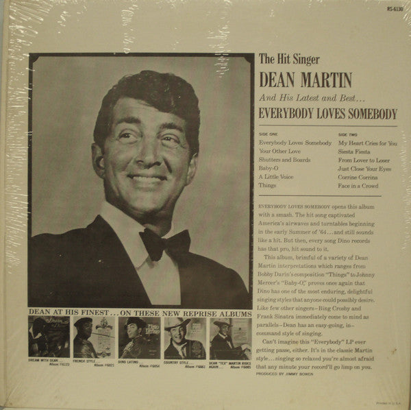 Dean Martin : Everybody Loves Somebody (LP, Album, Pit)