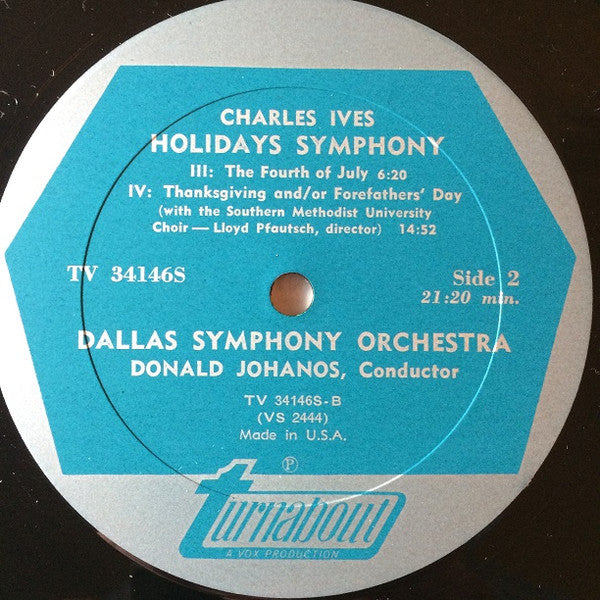 Charles Ives, Dallas Symphony Orchestra, Donald Johanos : Holidays Symphony (LP, Album)