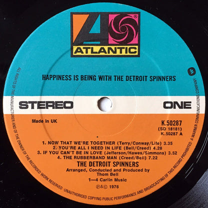 Spinners : Happiness Is Being With The Detroit Spinners (LP, Album)