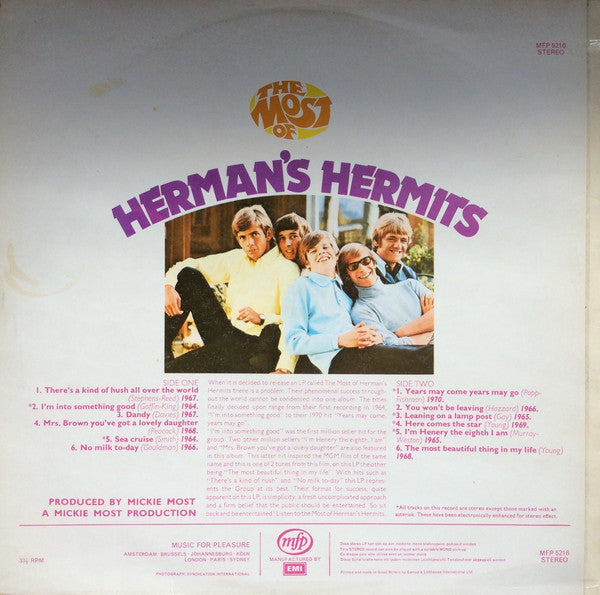 Herman's Hermits : The Most Of Herman's Hermits (LP, Comp)