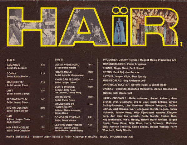 Hair's Ensemble : Hair (LP, Album)