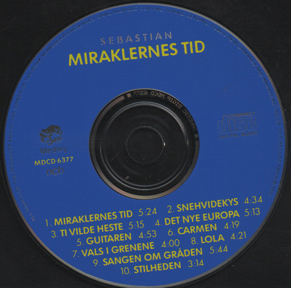 Sebastian (5) : Miraklernes Tid (CD, Album)