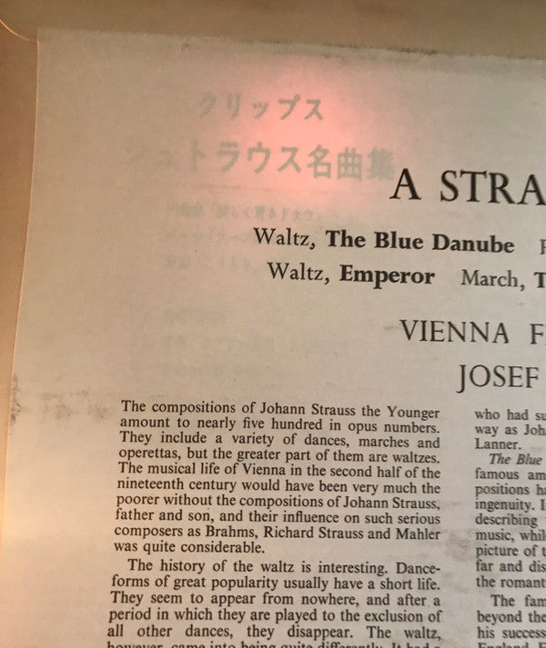 Johann Strauss Jr., Josef Krips Conducting Wiener Festspielorchester : A Strauss Concert (LP)