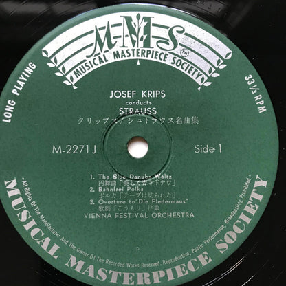 Johann Strauss Jr., Josef Krips Conducting Wiener Festspielorchester : A Strauss Concert (LP)