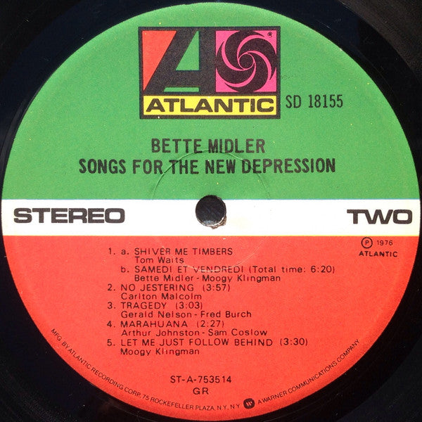 Bette Midler : Songs For The New Depression (LP, Album, GR )