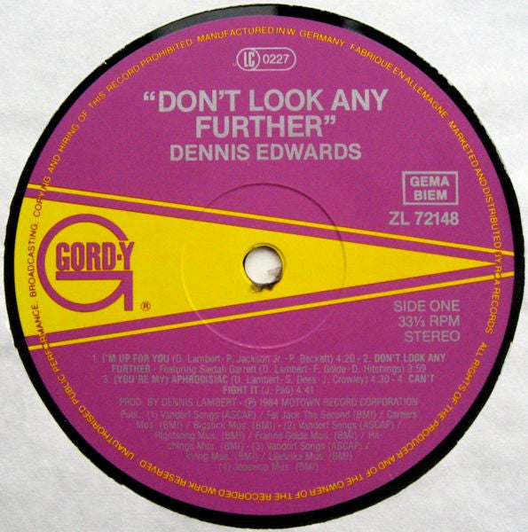 Dennis Edwards : Don't Look Any Further (LP, Album)