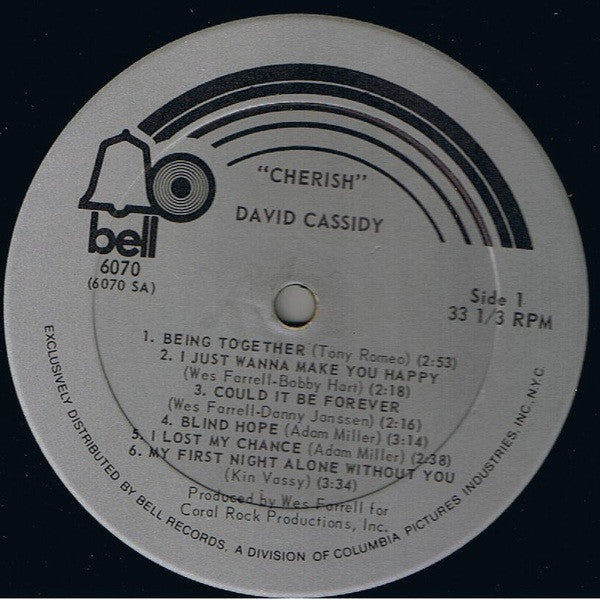 David Cassidy : Cherish (LP, Album)