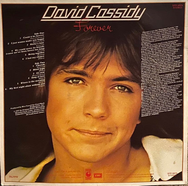 David Cassidy : Forever (LP, Album, Comp, RE)