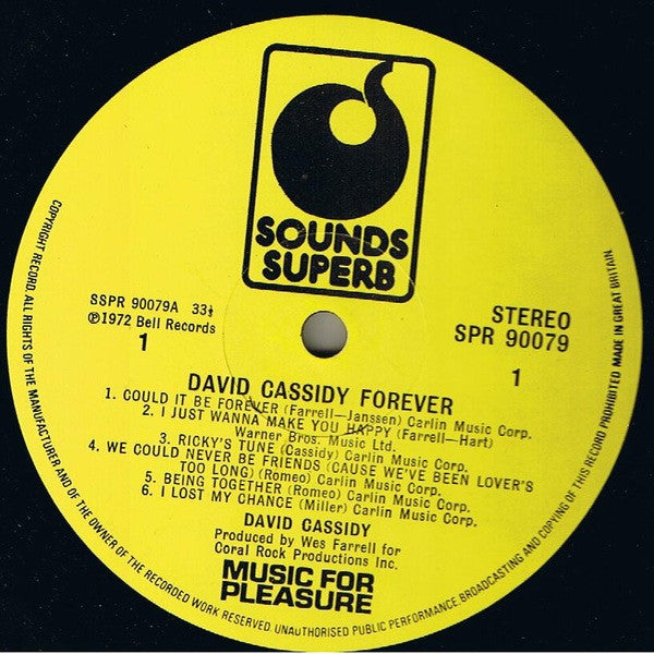 David Cassidy : Forever (LP, Album, Comp, RE)