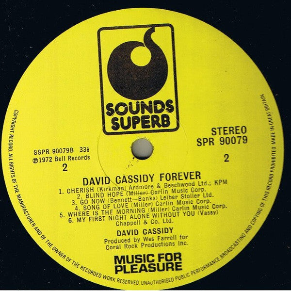 David Cassidy : Forever (LP, Album, Comp, RE)