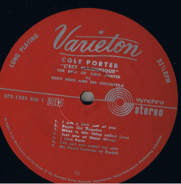 Eddy Mers And His Orchestra : Cole Porter "C'est Magnifique" The Best Of (LP)