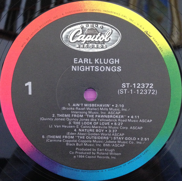 Earl Klugh : Nightsongs (LP, Album)