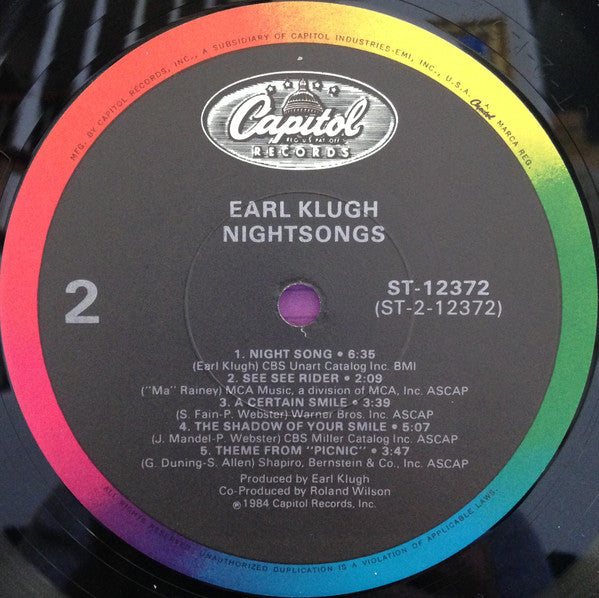 Earl Klugh : Nightsongs (LP, Album)