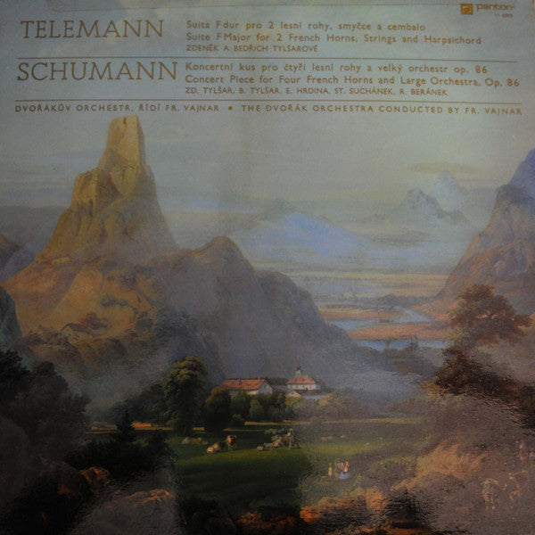 Georg Philipp Telemann, Robert Schumann : Suita F Dur Pro 2 Lesní Rohy, Smyčce A Cembalo - Koncertní Kus Pro Čtyři Lesní Rohy A Velký Orchestr Op. 86 (LP, Comp)