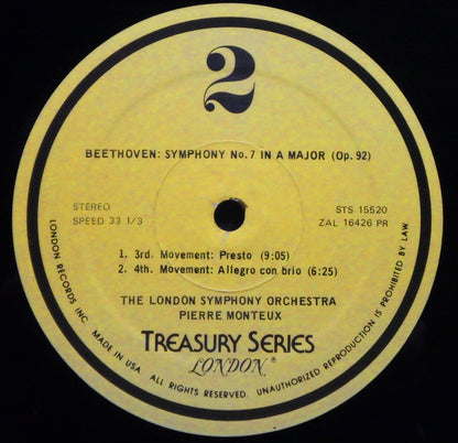 Ludwig van Beethoven, The London Symphony Orchestra , Conducted by Pierre Monteux : Beethoven Symphony No. 7 (LP, Album, RE)