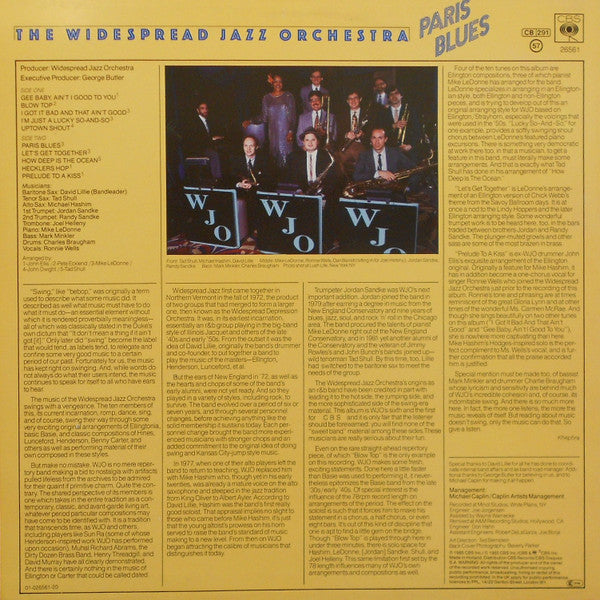 The Widespread Jazz Orchestra : Paris Blues (LP, Album)