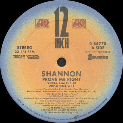 Shannon : Prove Me Right (12")