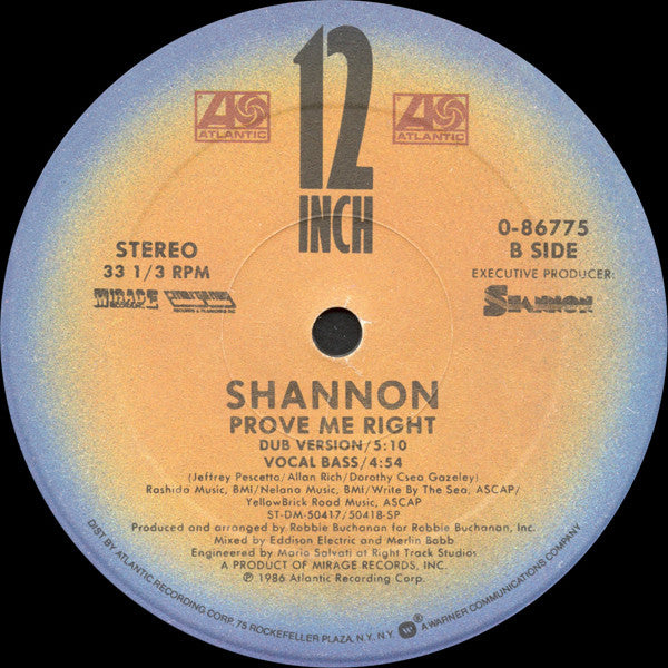 Shannon : Prove Me Right (12")