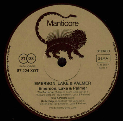 Emerson, Lake & Palmer : Emerson Lake & Palmer (LP, Album, RE, Gat)