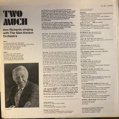 Ann Richards And Stan Kenton And His Orchestra : Two Much (LP, Album, RE)