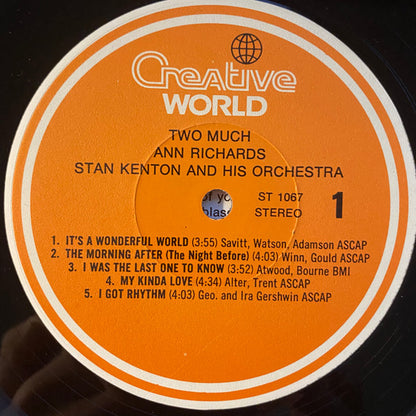 Ann Richards And Stan Kenton And His Orchestra : Two Much (LP, Album, RE)