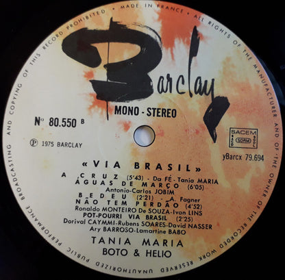 Tania Maria With Boto And Helio (3) : Via Brasil (LP, Album)