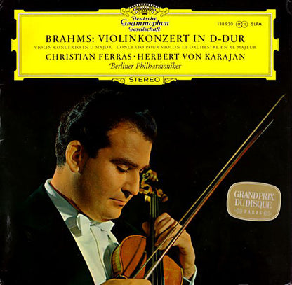 Johannes Brahms - Christian Ferras, Berliner Philharmoniker, Herbert Von Karajan : Violinkonzert In D-Dur (LP, RE)