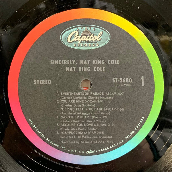 Nat King Cole : Sincerely, Nat King Cole (LP, Album, Jac)